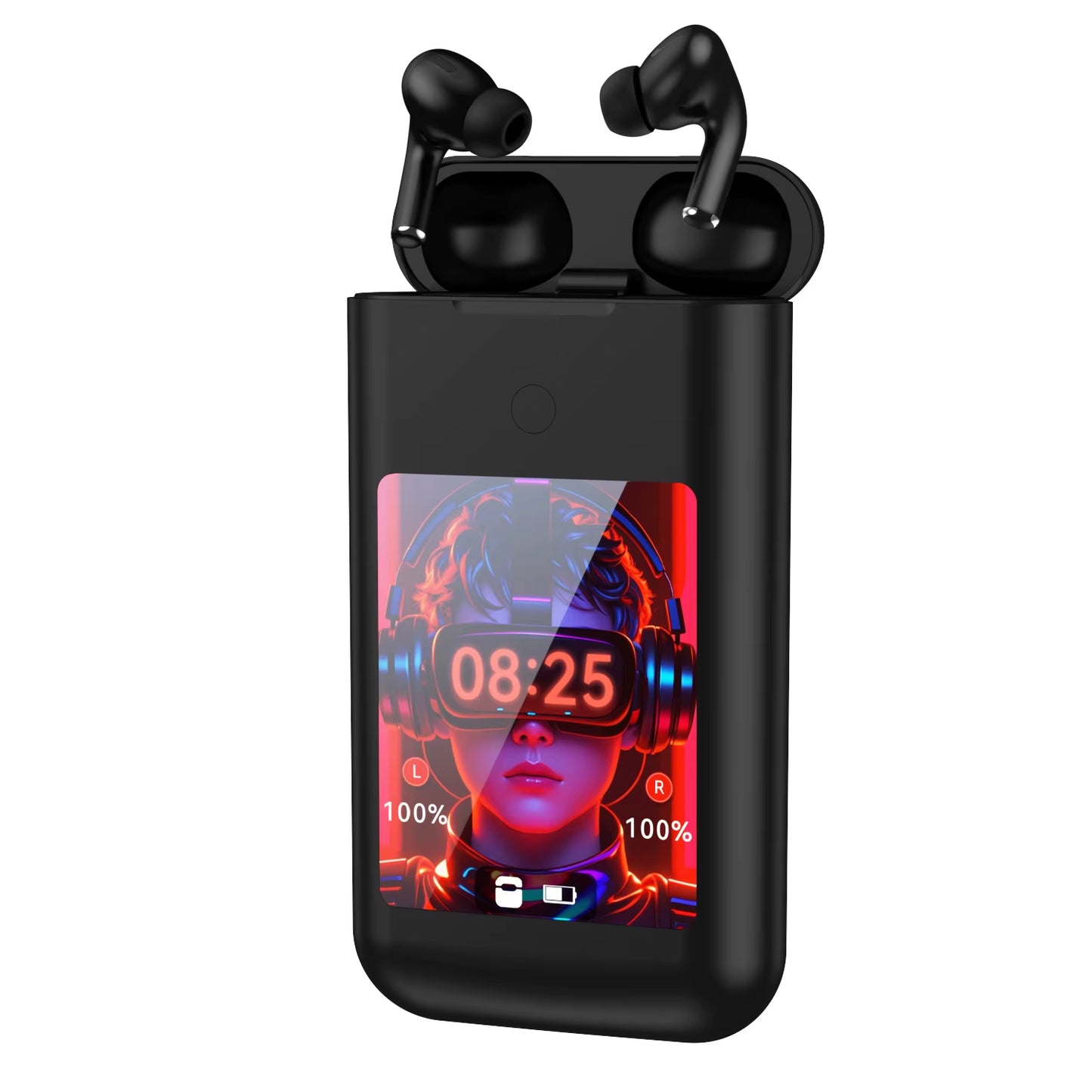 Multiple Function in Ear Bluetooth Wireless Earphone Charging Case with 2.8" Touch Screen Power Bank Headphone Music Game