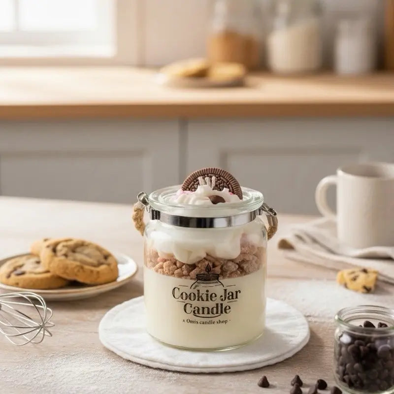 Cookie Jar Candle - Sugar Cookie Scented Long Burn Time - Perfect for Home Decor & Candy Lovers Candies Perfume