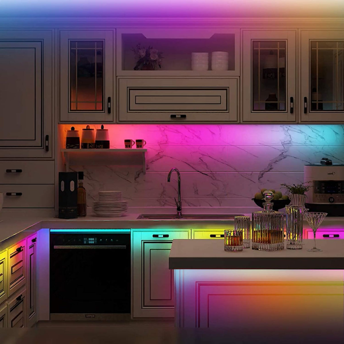 LED Strip Lights USB Powered Rainbow Color LED Lights Strip LED TV Backlight Strip with RF Remote Color Changing Strip Lights Waterproof IP65 LED Rope Lights LED Lights 2M 6.54FT