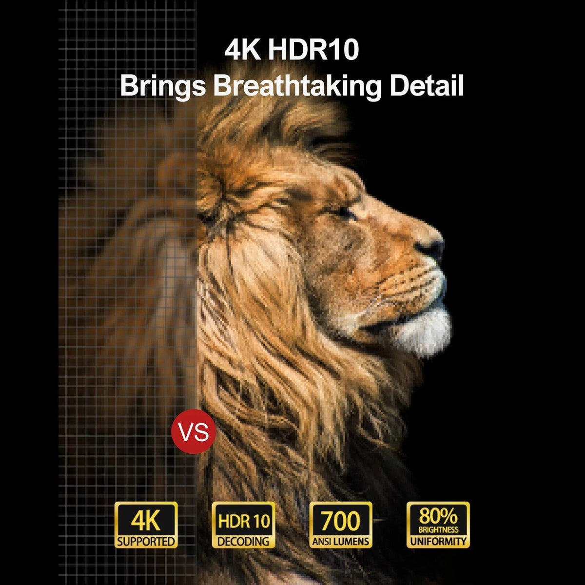 Ultimea Apollo P40 LCD Projector 1080P 700 ANSI Lumen 5G WIFI Auto Focus 4K Sup.