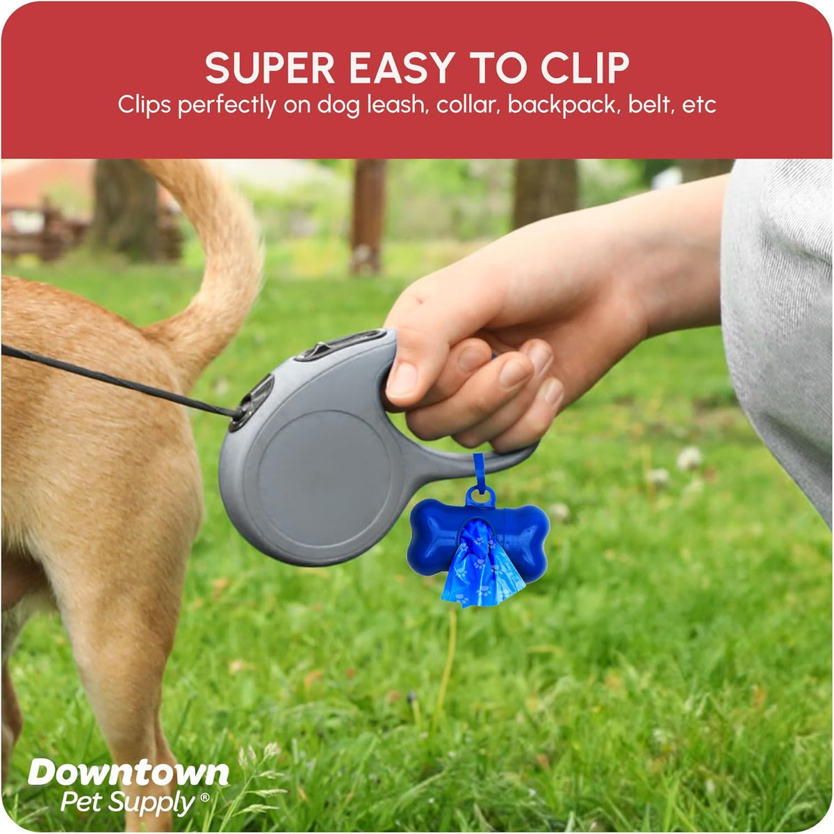 Dog Pet Waste Poop Bags with Leash Clip and Bag Dispenser - 180, 220, 500, 700, 880, 960, 2200 Bags