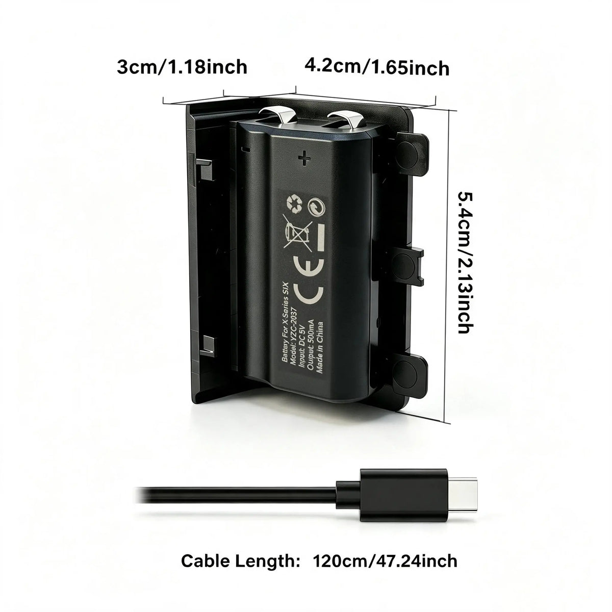 Tuodes 1200Mah Gamepad Battery Pack (+15H Power) for Xbox Series X/S, Game Console Accessory with USB Cable, Enhanced Gaming Experience Accessories