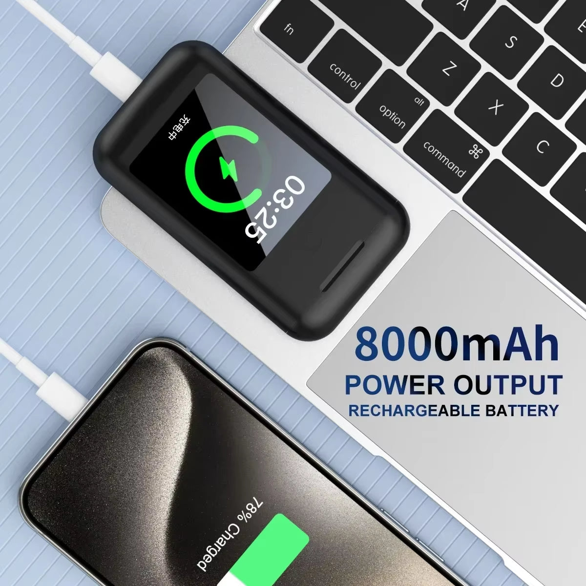 FLLTF A98 BOX Multiple Function in Ear Bluetooth Wireless Earphone Charging Case with 2.8" Touch Screen Power Bank Music Games
