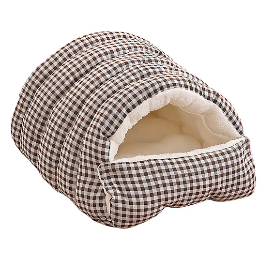 Winter Insulated Cat House - Enclosed Bed with Removable Arctic Fleece Mat and Self-Heating Technology, Waterproof Dog/Cat Bed