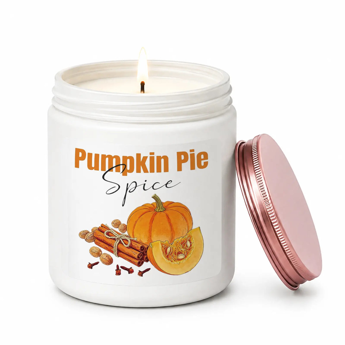 1Pc Handmade Soy Candle, Pumpkin Pie Spice Design, Scented Soy Wax Aromatherapy Candle, Cozy Fall Home Fragrance, Autumn Thanksgiving Gift, Kitchen Bedroom Living Room Decor, Birthday Christmas Gift