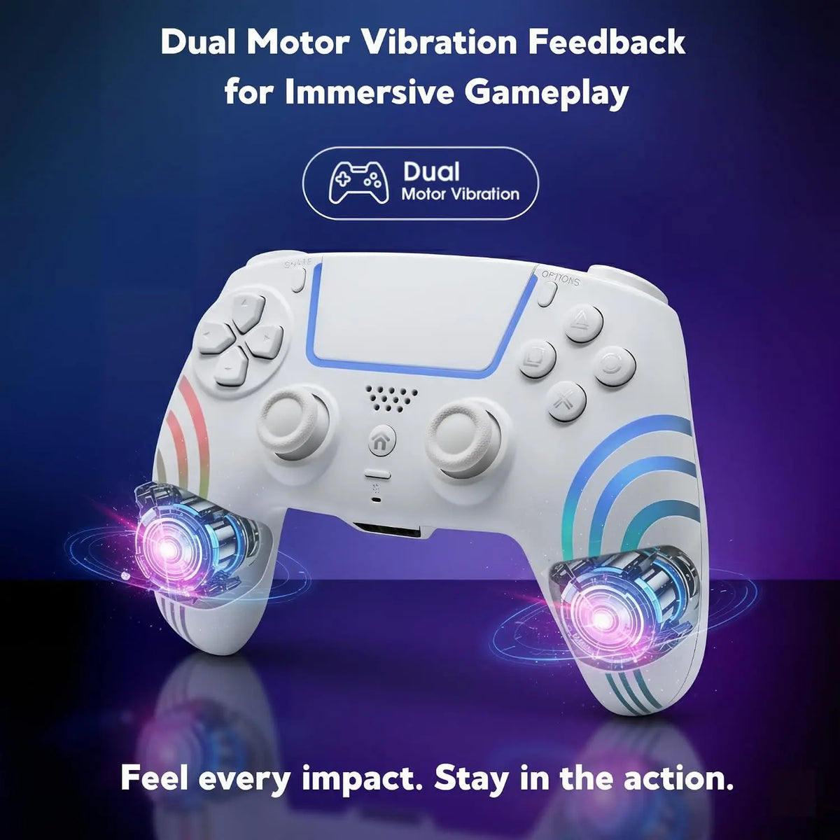 PS5/PC RGB Wireless Game Controller with Anti-Drift Sticks – Programmable Macro Back Button, 6-Axis Gyroscope, Dual Vibration, Rapid Fire, Touchpad, Bluetooth 5.0, 3.5 Mm Audio and Microphone Jack, Back-To-School Season, Back-To-School Gear