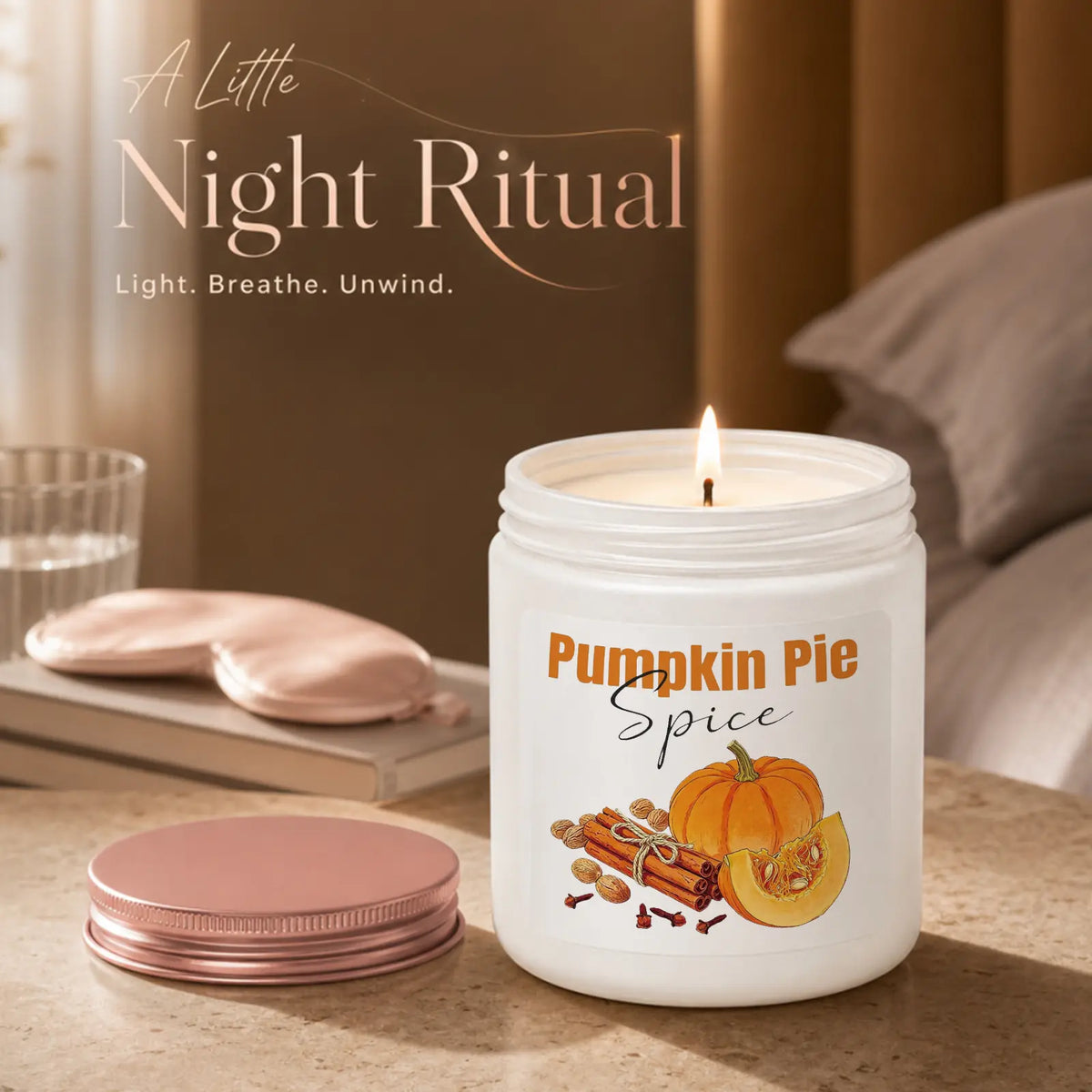 1Pc Handmade Soy Candle, Pumpkin Pie Spice Design, Scented Soy Wax Aromatherapy Candle, Cozy Fall Home Fragrance, Autumn Thanksgiving Gift, Kitchen Bedroom Living Room Decor, Birthday Christmas Gift