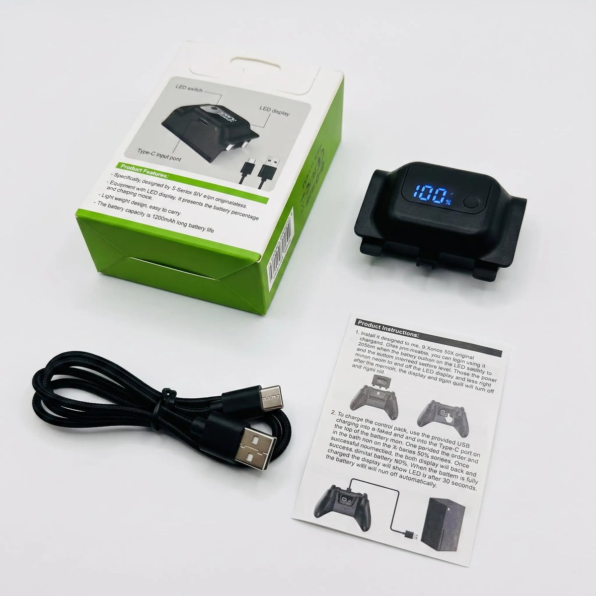 Tuodes 1200Mah Gamepad Battery Pack (+15H Power) for Xbox Series X/S, Game Console Accessory with USB Cable, Enhanced Gaming Experience Accessories