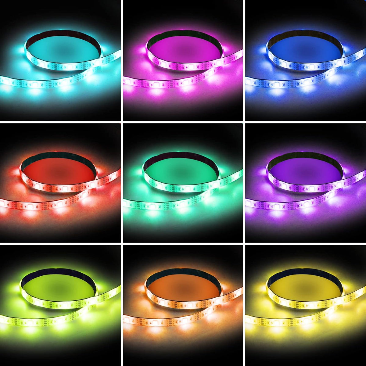 LED Strip Lights USB Powered  Rainbow Color LED Lights Strip LED TV Backlight Strip with RF Remote Color Changing Strip Lights Waterproof IP65 LED Rope Lights LED Lights 2M 6.54FT