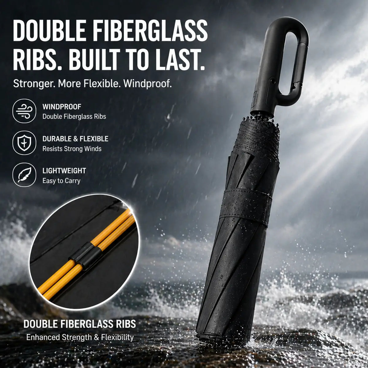 Automatic Folding Umbrella, 1 Count Windproof Waterproof Travel Umbrella for Rain, Compact Portable Small Umbrella for Purse Backpack, Lightweight Auto Umbrella for Men Women Daily Use