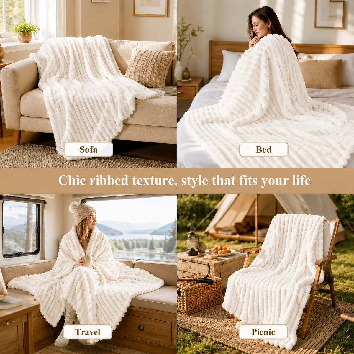 【Halloween Cozy Home】Ufist COZY THROW BLANKET – Premium Soft Lightweight Blanket for Couch & Bed, Elegant Home Decor Blanket, Warm Plush Blanket for Bedroom Living Room, All Season Comfort, Perfect Gift for Women Men