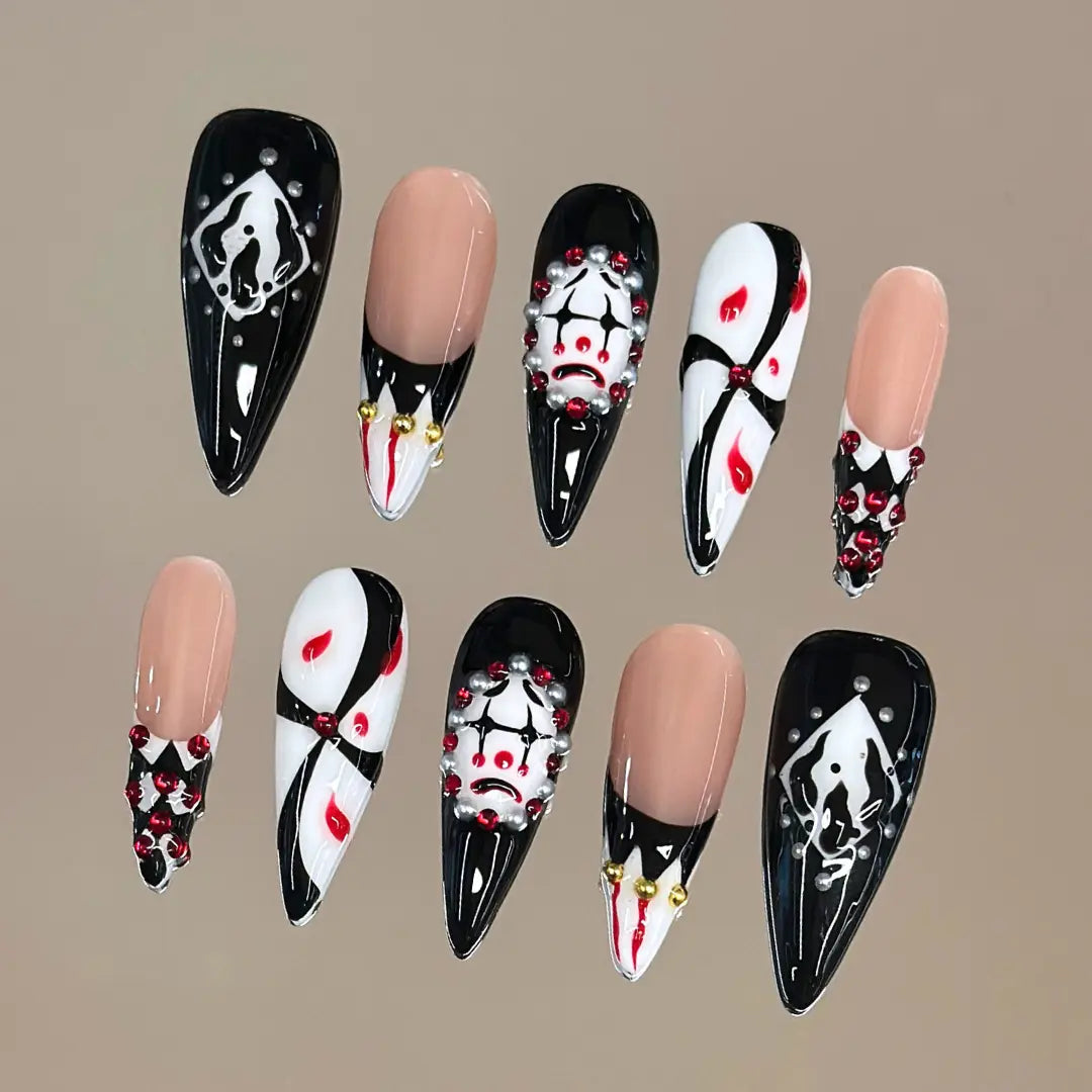 Nailvesta HALLOWEEN COLLECTION – 100% Handcrafted 3D Press-On Nails | Reusable, Long-Lasting, Salon-Quality Black Lace Nail Art Nail Art Holiday Odorless Debonder Serum Cat Eye Design Brown Soft Gel Short Coffin Acrylic False Nail Luxury Jade Y2K Baddie