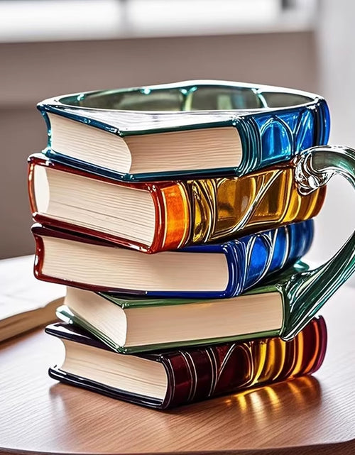 Load image into Gallery viewer, Painted Book Mug 11Oz Novelty 3D Painted Books Coffee Mug Unique Colorful Resin Books Stack Coffee Cup Collection Gifts
