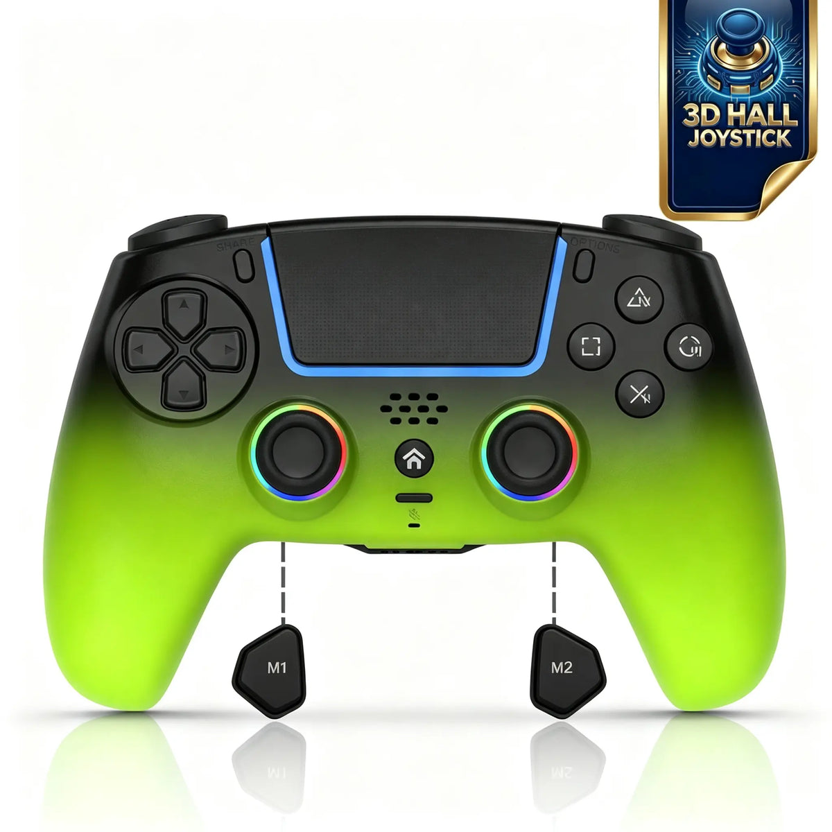 PS5/PC RGB Wireless Game Controller with Anti-Drift Sticks – Programmable Macro Back Button, 6-Axis Gyroscope, Dual Vibration, Rapid Fire, Touchpad, Bluetooth 5.0, 3.5 Mm Audio and Microphone Jack, Back-To-School Season, Back-To-School Gear