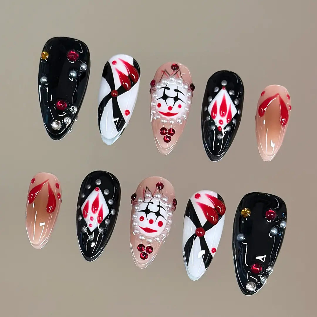 Nailvesta HALLOWEEN COLLECTION – 100% Handcrafted 3D Press-On Nails | Reusable, Long-Lasting, Salon-Quality Black Lace Nail Art Nail Art Holiday Odorless Debonder Serum Cat Eye Design Brown Soft Gel Short Coffin Acrylic False Nail Luxury Jade Y2K Baddie
