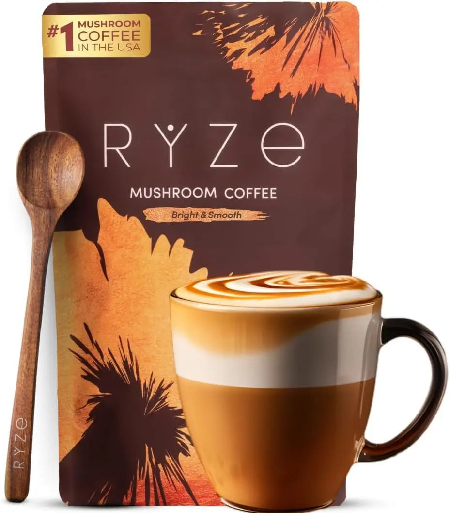 Organic Mushroom Instant Coffee - Medium Roast Adaptogenic Blend with 6 Mushrooms (Lion'S Mane, Turkey Tail, Cordyceps), 30 Servings, Gluten-Free Vegan Energy & Immunity Support Drink