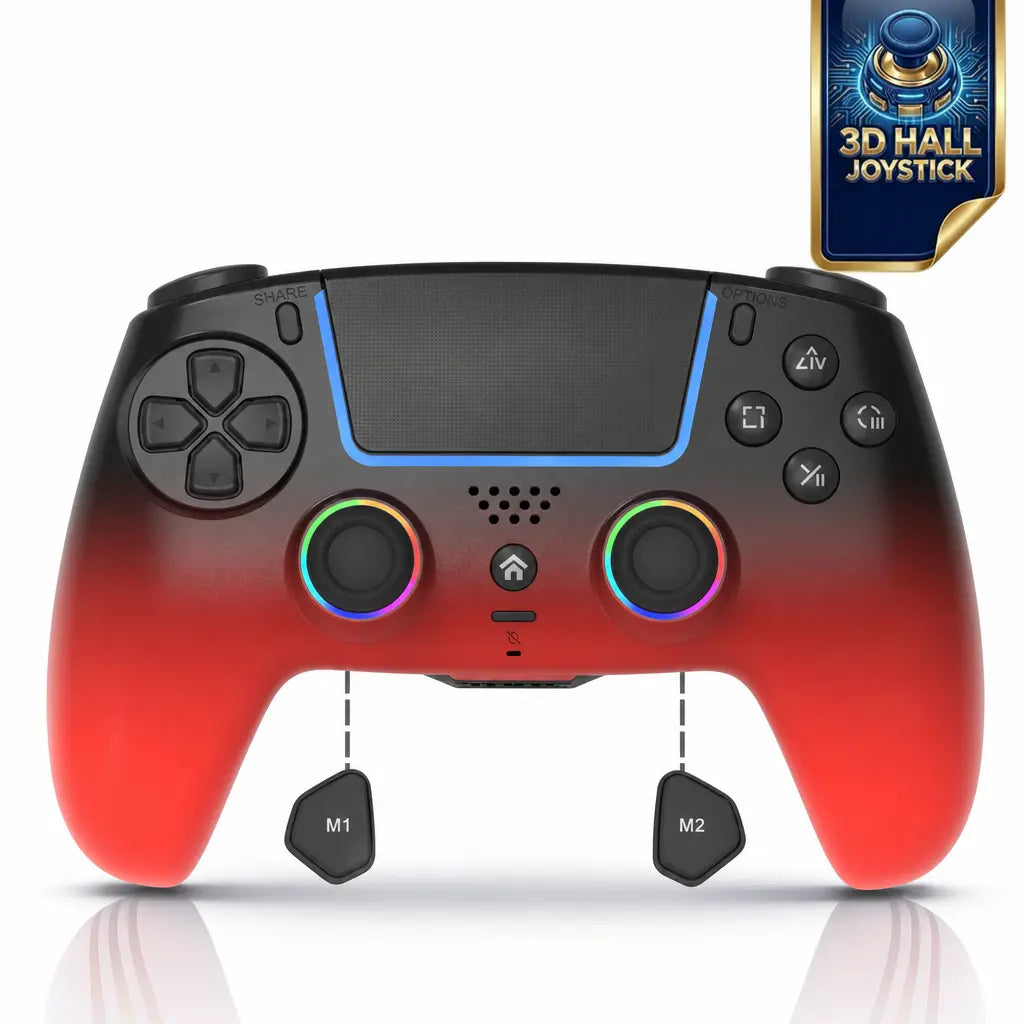 PS5/PC RGB Wireless Game Controller with Anti-Drift Sticks – Programmable Macro Back Button, 6-Axis Gyroscope, Dual Vibration, Rapid Fire, Touchpad, Bluetooth 5.0, 3.5 Mm Audio and Microphone Jack, Back-To-School Season, Back-To-School Gear