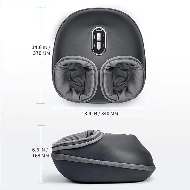 Foot Massager Heating Therapy Air Compression Shiatsu Knead Roller Muscle Relaxation Electric Foot Massage Machine