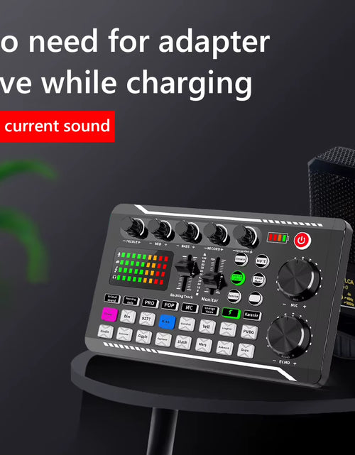Load image into Gallery viewer, F998 Multifunctional Tuning Sound Card Microphone Mixer Kit Audio Recording Mixer Audio Mixing Console Amplifier for Phone PC
