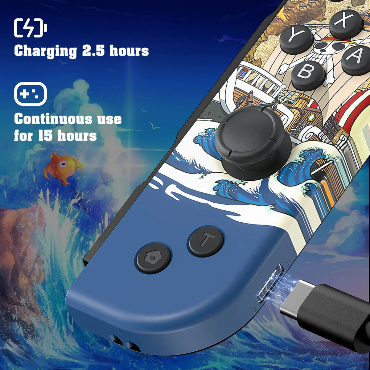 Nintendo Switch L/R Joypad - Rechargeable Motion Control Gaming Gamepad, Handheld Controller, Replacement Gaming Console Accessory Compatible with Switch Lite/Oled