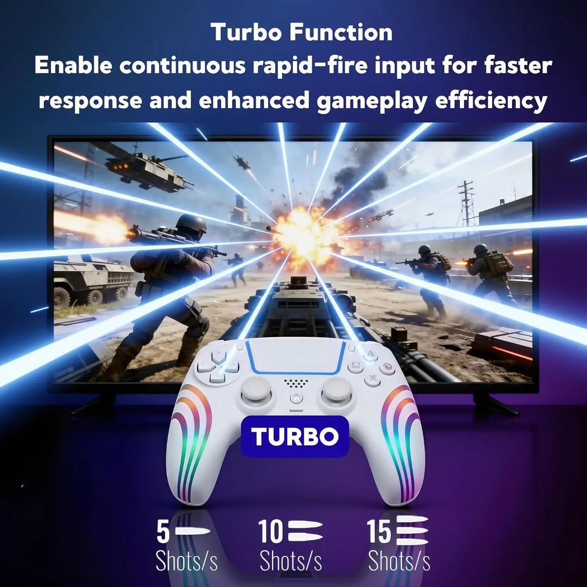 PS5/PC RGB Wireless Game Controller with Anti-Drift Sticks – Programmable Macro Back Button, 6-Axis Gyroscope, Dual Vibration, Rapid Fire, Touchpad, Bluetooth 5.0, 3.5 Mm Audio and Microphone Jack, Back-To-School Season, Back-To-School Gear