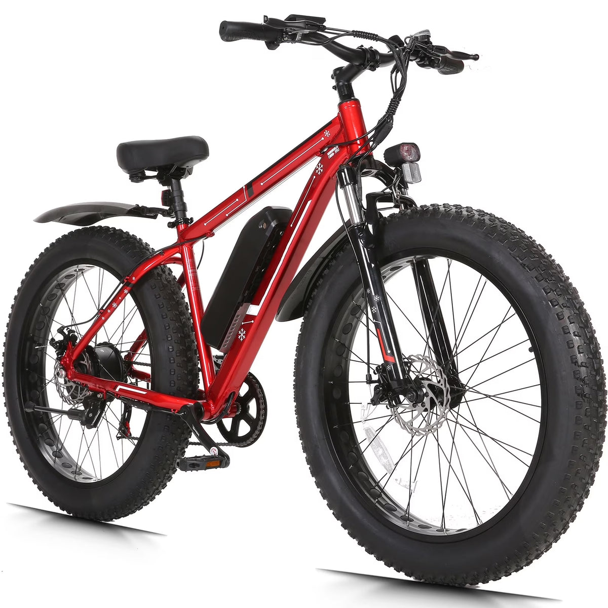 Elifine 26"X4.0 Fat Tire Electric Bike, 624Wh Battery, 48V 500W Ebike Electric Mountain Bike, Cruise Control Mode, Adult E Bikes for Men, LCD Meter, 7-Speed Snow Bike Beach E-Bike for Adults UL2849