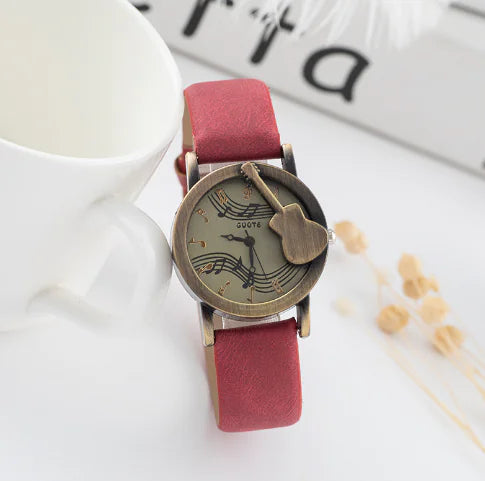 Women Fashion Guitar Music Casual Watch