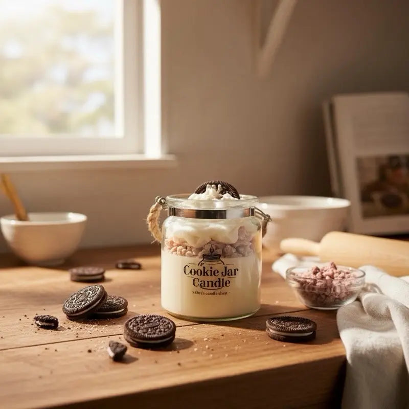 Cookie Jar Candle - Sugar Cookie Scented Long Burn Time - Perfect for Home Decor & Candy Lovers Candies Perfume