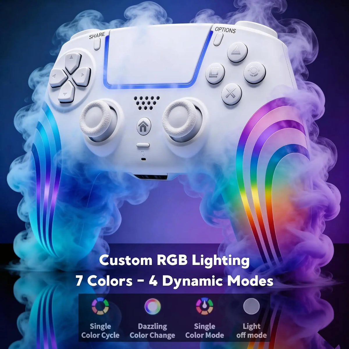 PS5/PC RGB Wireless Game Controller with Anti-Drift Sticks – Programmable Macro Back Button, 6-Axis Gyroscope, Dual Vibration, Rapid Fire, Touchpad, Bluetooth 5.0, 3.5 Mm Audio and Microphone Jack, Back-To-School Season, Back-To-School Gear