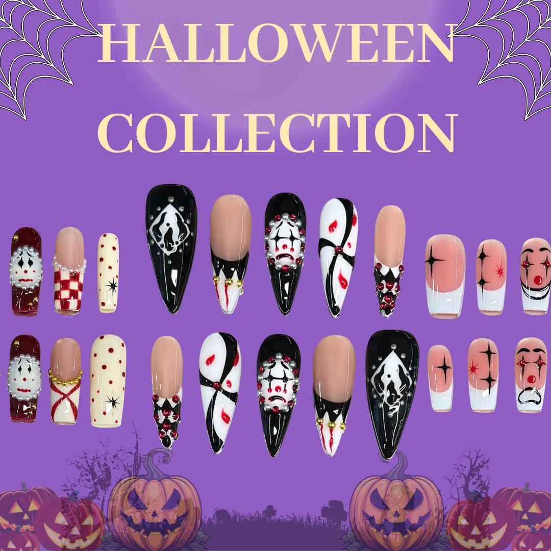 Nailvesta HALLOWEEN COLLECTION – 100% Handcrafted 3D Press-On Nails | Reusable, Long-Lasting, Salon-Quality Black Lace Nail Art Nail Art Holiday Odorless Debonder Serum Cat Eye Design Brown Soft Gel Short Coffin Acrylic False Nail Luxury Jade Y2K Baddie