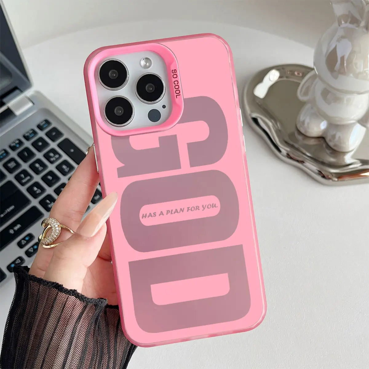 Inspirational "God Has a Plan" Quote Soft Magsafe Cellphone Case - Protective, Durable Hard PC+TPU Shockproof Casing, Multi-Model Fit for Iphone 7/8/X/XR/11/12/13/14/15/16/17/18 Pro Max plus Air 17E, Pink Aesthetic Handheld Devices Accessory