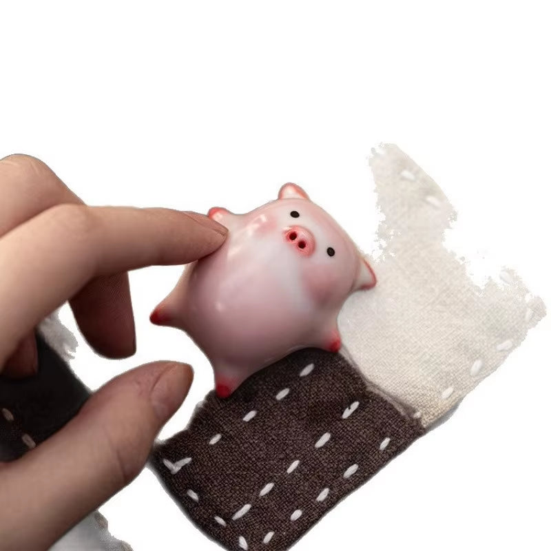Bubble-Blowing Pig Tea Pet, Celadon Glaze Teacup,Creative Gongfu Tea Set | Unique Gift