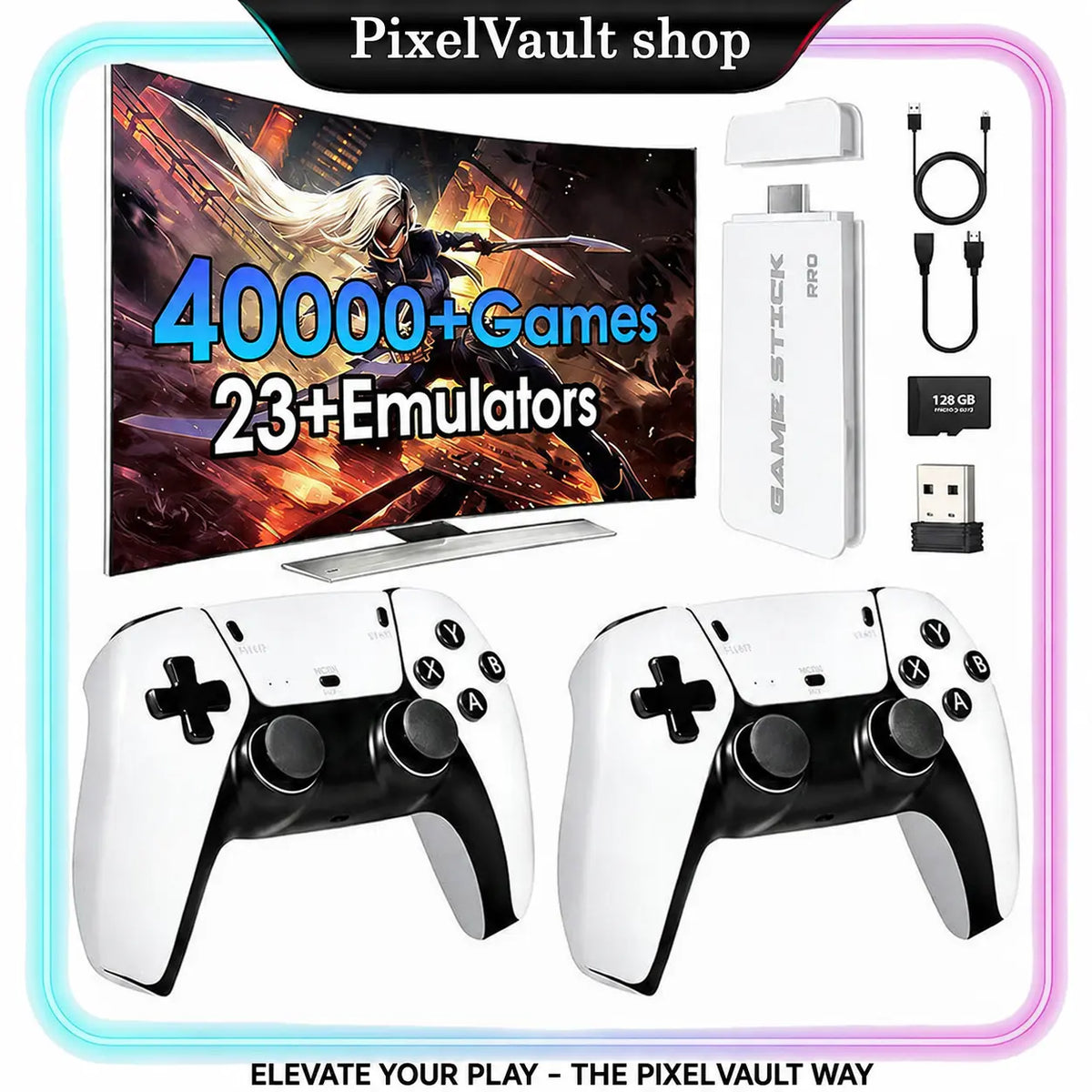 Retro Mass Games Console, 19 Emulators, 2 Wireless Controllers, HD Output, Built-In Games, Portable Tech Gadget - Father'S Day Gifts, Dad Gift for Adults, Fathers Day Gift Ideas, Men'S Stuff