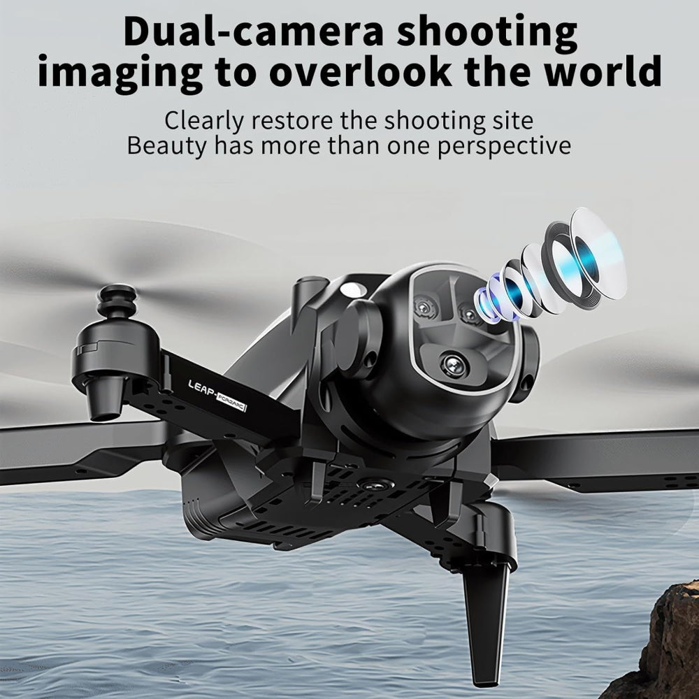 Drone VR with 1080P Camera,Fpv Drone with VR Glasses,2.4-Inch Display Glasses,Dual Cameras,Optical Flow Positioning,8G Memory Card,Card Reader,Dual Batteries,126G