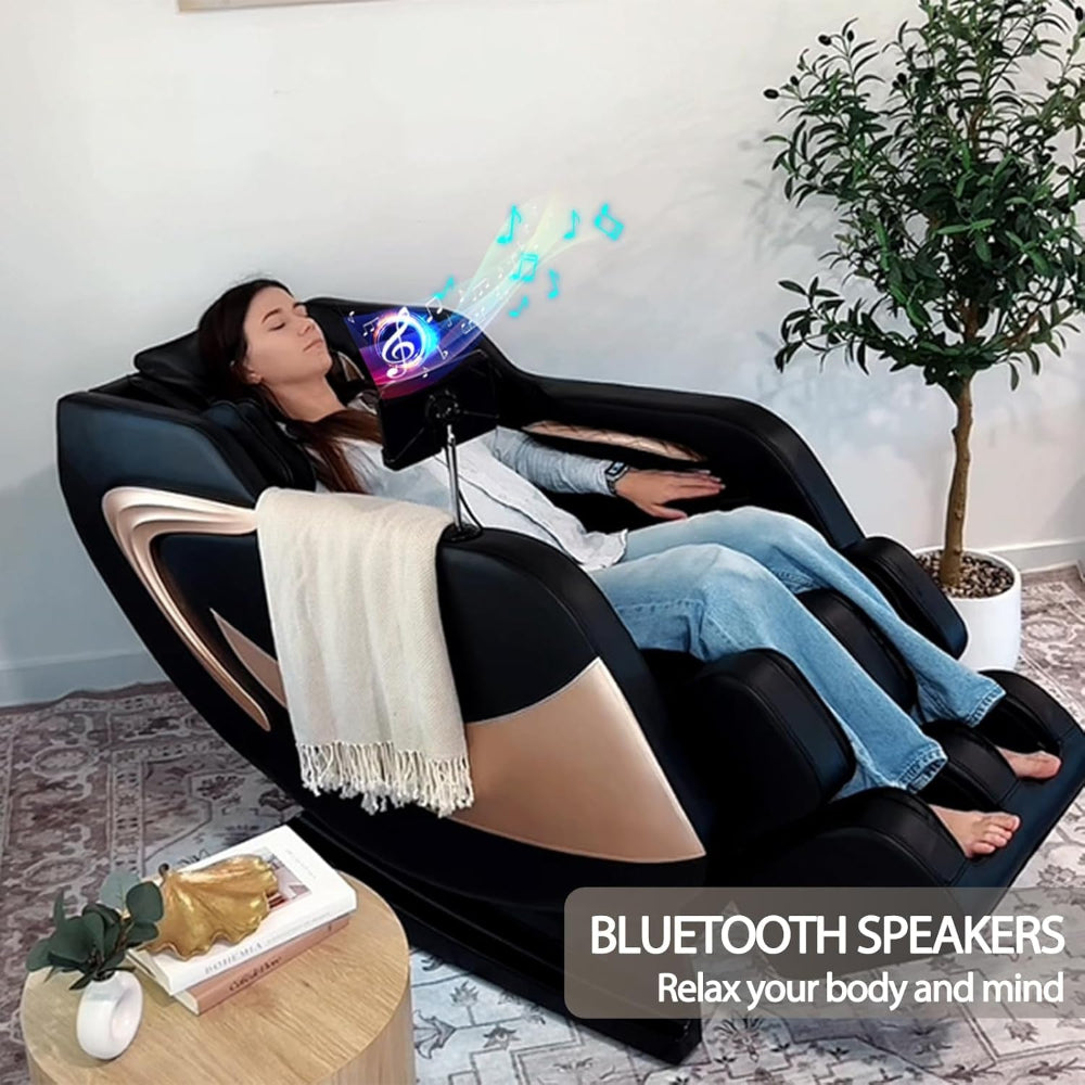 Massage Chair Full Body, Zero Gravity Massage Chair Shiatsu Massage Recliner with 5 Auto Modes, Back & Upper Legs Heating, Built-In Speakers, Calfrest Extension, Airbags, Foot Rollers