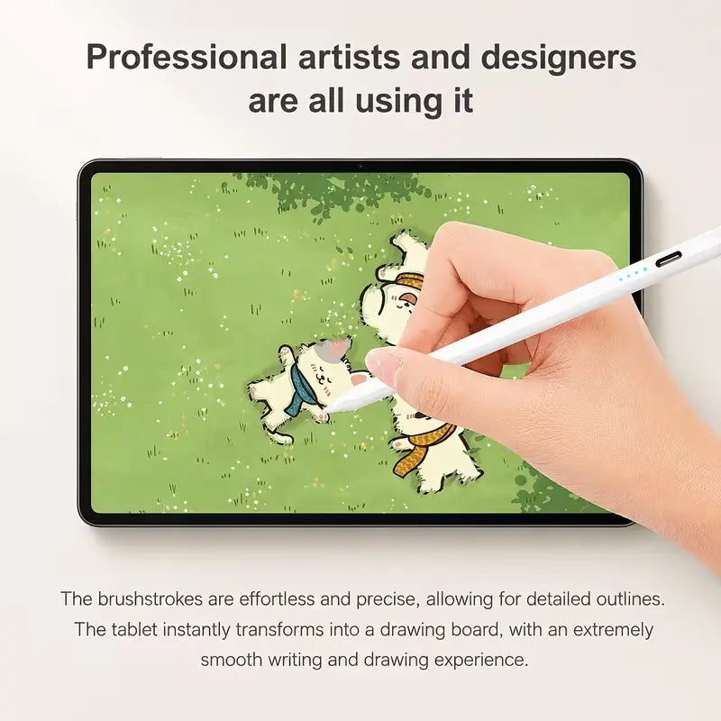 Universal Capacitive Stylus Pen for Ipad with Palm Rejection, Tilt Sensitivity, Button, Batteries, Popular Tablet & Computer Accessory Compatible with Ipad Pro 12.9In 3/4/5,11In 1/2/3, Air 4,Smartphones,Tablets for Drawing & Writing