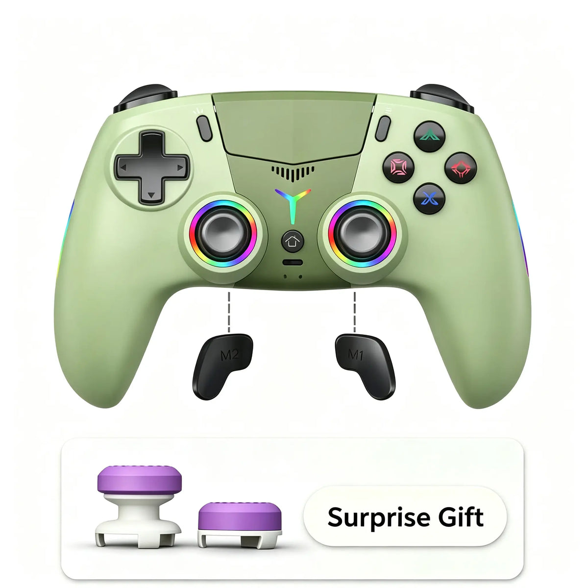 PS5/PC RGB Wireless Game Controller with Anti-Drift Sticks – Programmable Macro Back Button, 6-Axis Gyroscope, Dual Vibration, Rapid Fire, Touchpad, Bluetooth 5.0, 3.5 Mm Audio and Microphone Jack, Back-To-School Season, Back-To-School Gear