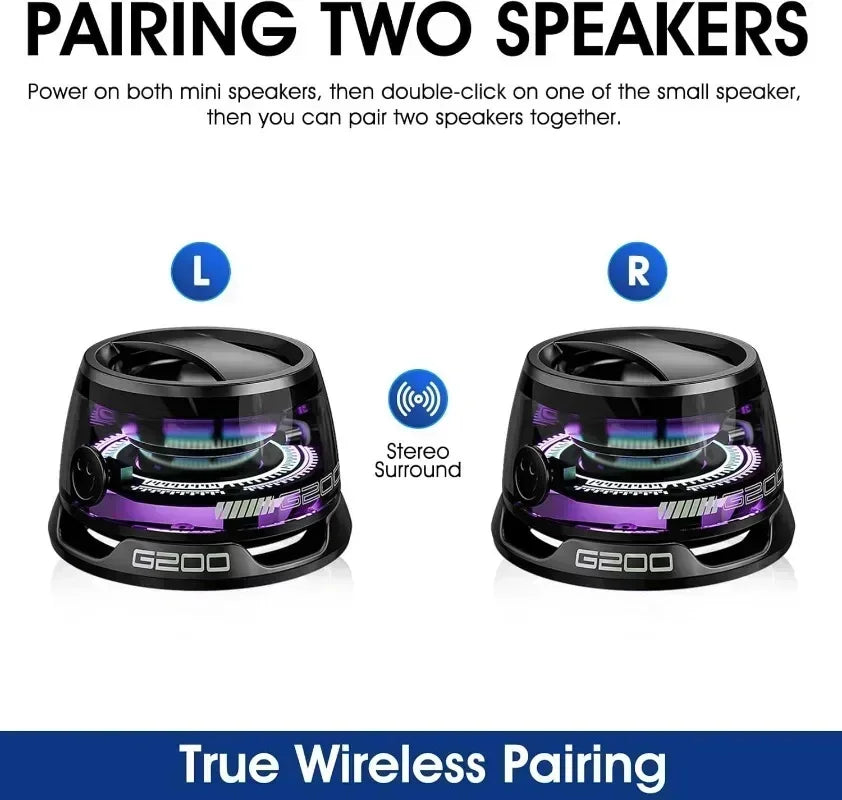 Bluetooth Speaker Portable G200 RGB Lighting Magnetic Speaker BT5.3 Mini Sound Box 7 Hours Playback Phone Holder