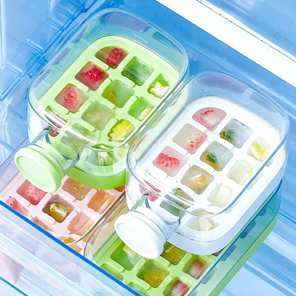 ChillSip Bottle Set – Stylish Water Bottle with Straw & Zero-Contact Ice Cube Tray