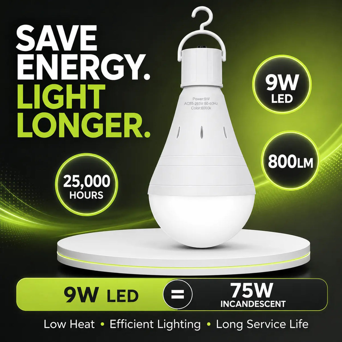RELAMPBOL Rechargeable LED Emergency Light Bulbs, Pack of 4/6, 9W Equivalent to 60W Incandescent, 1200Mah Battery-Powered, 6000K Daylight/3000K Warm White, Energy-Saving Backup for Power Outages, Outdoor Camping, Hurricanes
