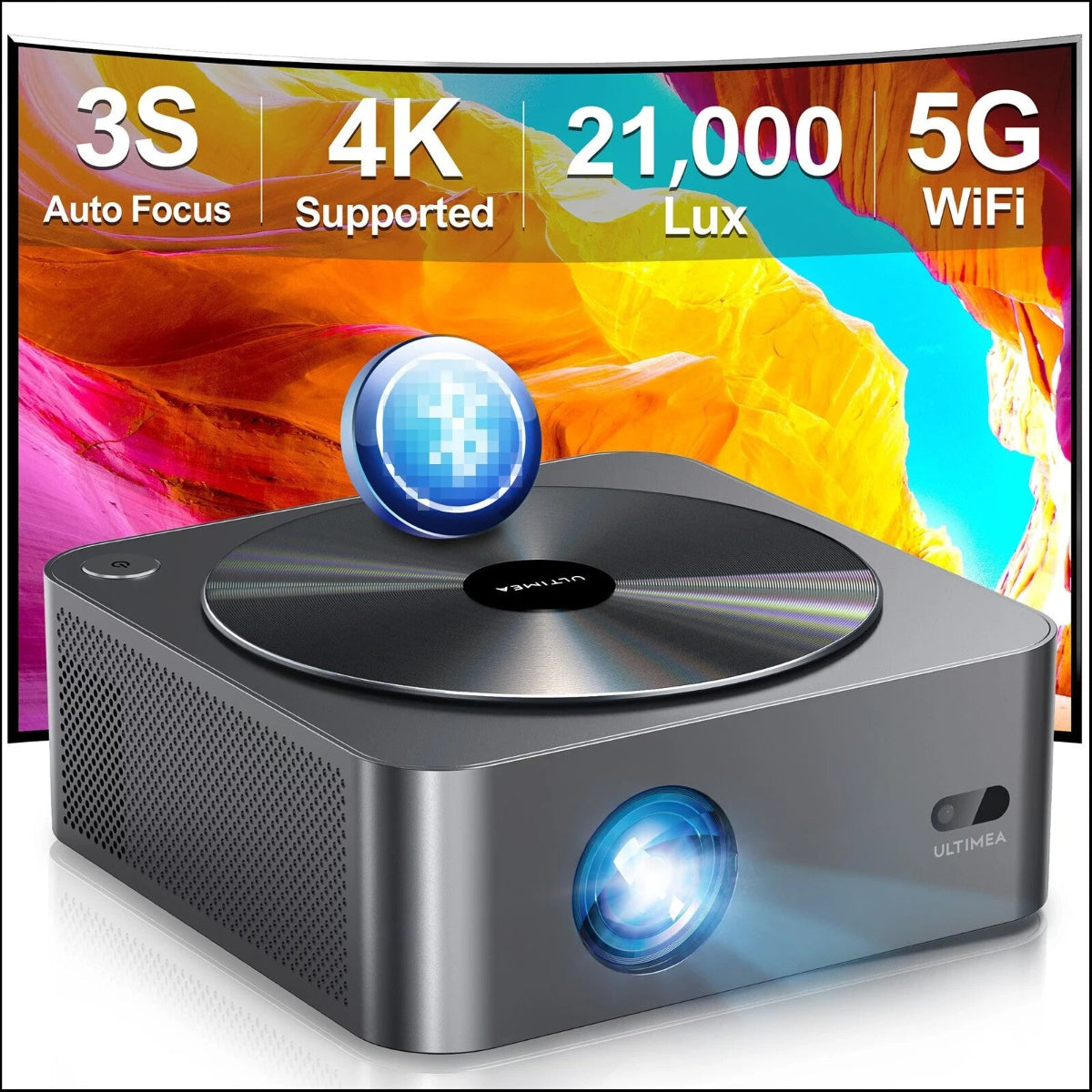 Ultimea Apollo P40 LCD Projector 1080P 700 ANSI Lumen 5G WIFI Auto Focus 4K Sup.