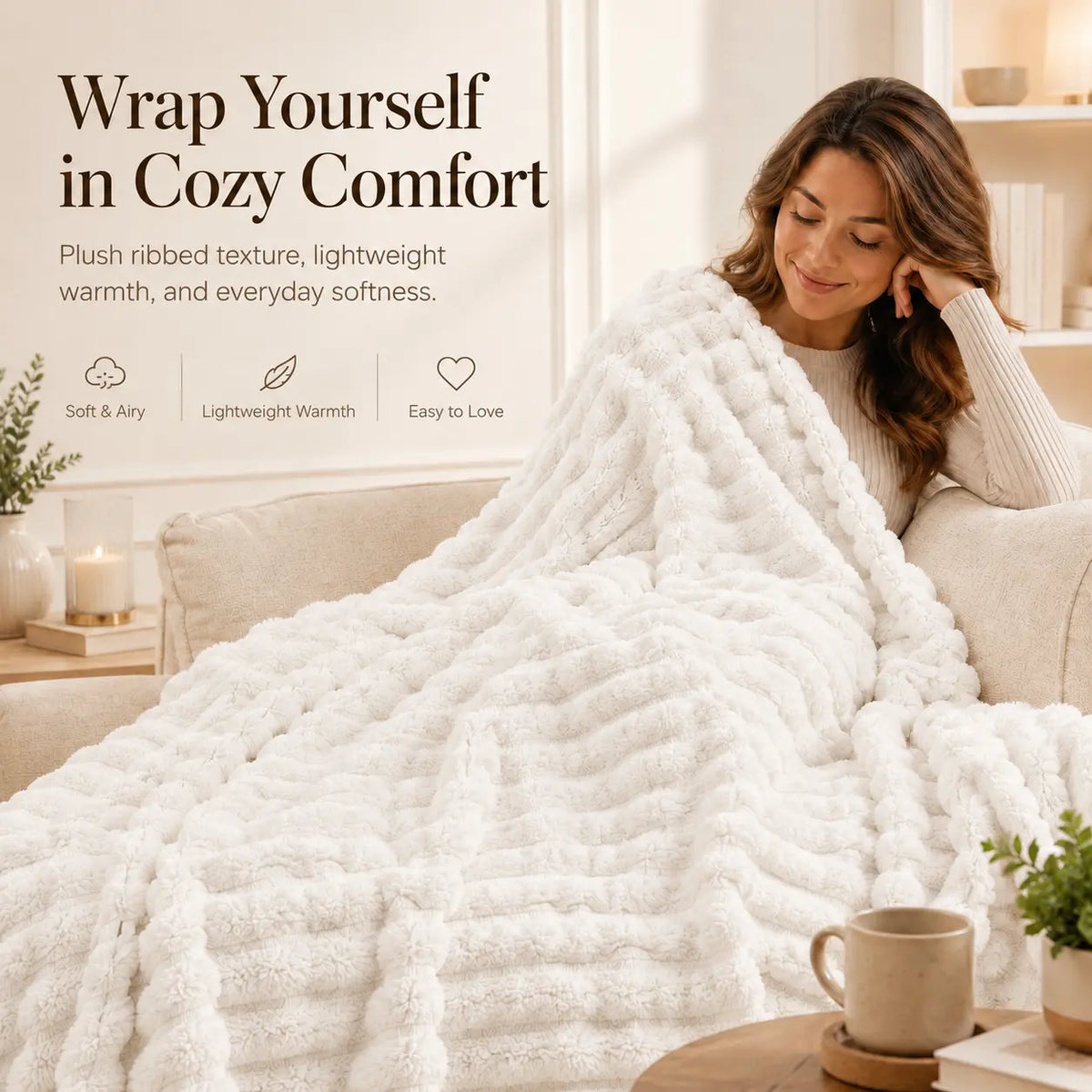 【Halloween Cozy Home】Ufist COZY THROW BLANKET – Premium Soft Lightweight Blanket for Couch & Bed, Elegant Home Decor Blanket, Warm Plush Blanket for Bedroom Living Room, All Season Comfort, Perfect Gift for Women Men