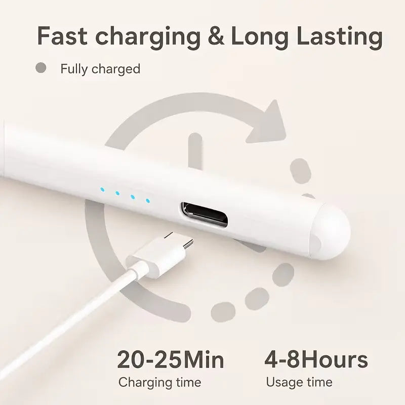 Universal Capacitive Stylus Pen for Ipad with Palm Rejection, Tilt Sensitivity, Button, Batteries, Popular Tablet & Computer Accessory Compatible with Ipad Pro 12.9In 3/4/5,11In 1/2/3, Air 4,Smartphones,Tablets for Drawing & Writing
