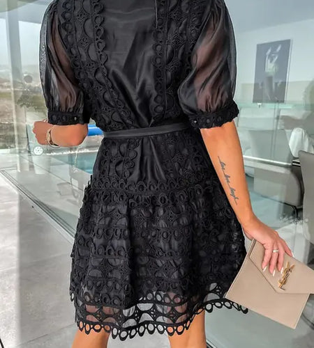 Patchwork Lace Elegant Mini Dress