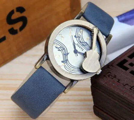 Women Fashion Guitar Music Casual Watch