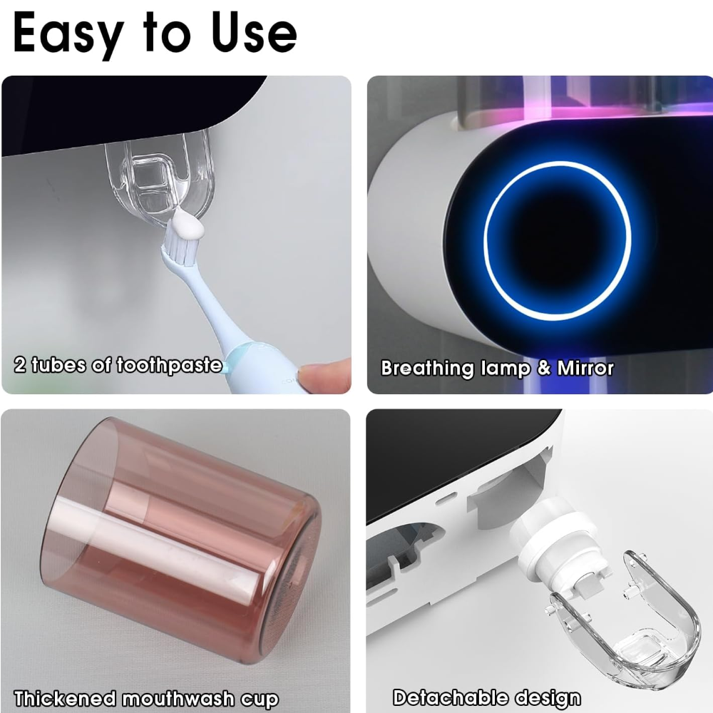 UV Toothbrush Organizer – Automatic Sanitizer & Bathroom Holder System