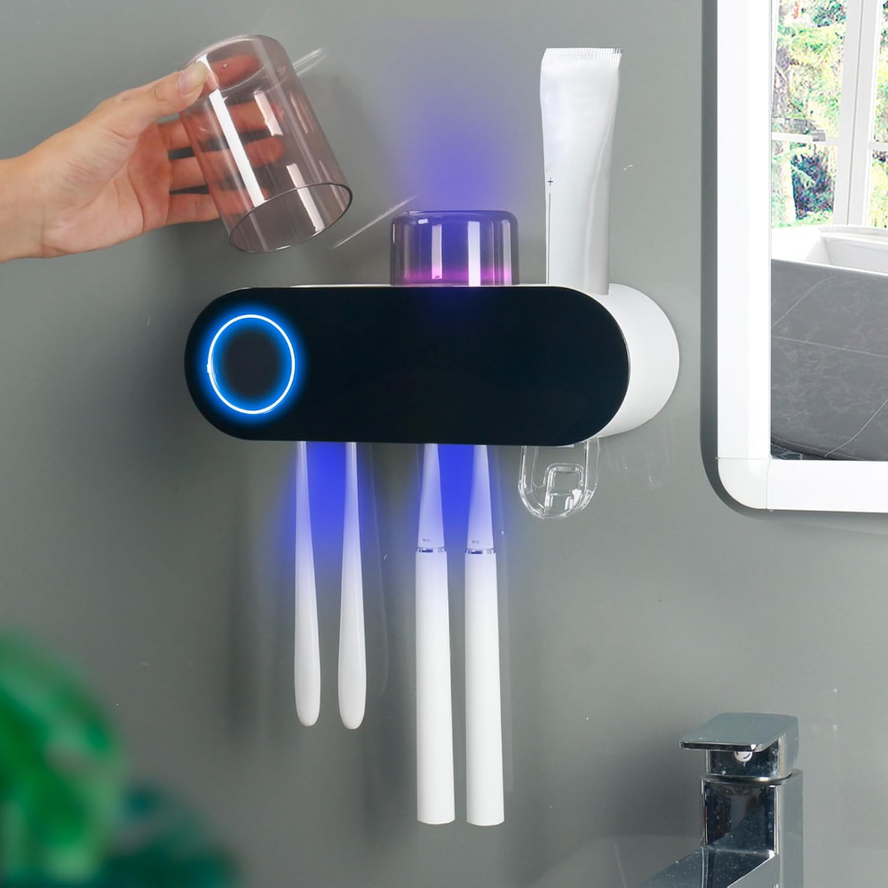 UV Toothbrush Organizer – Automatic Sanitizer & Bathroom Holder System