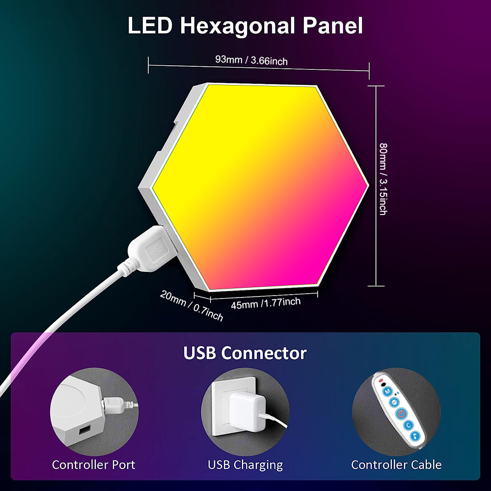 RGB Smart Wall Lamp – Music Sync Color-Changing Light Panels