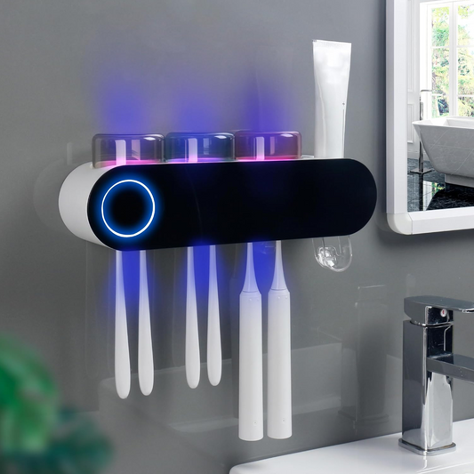 UV Toothbrush Organizer – Automatic Sanitizer & Bathroom Holder System