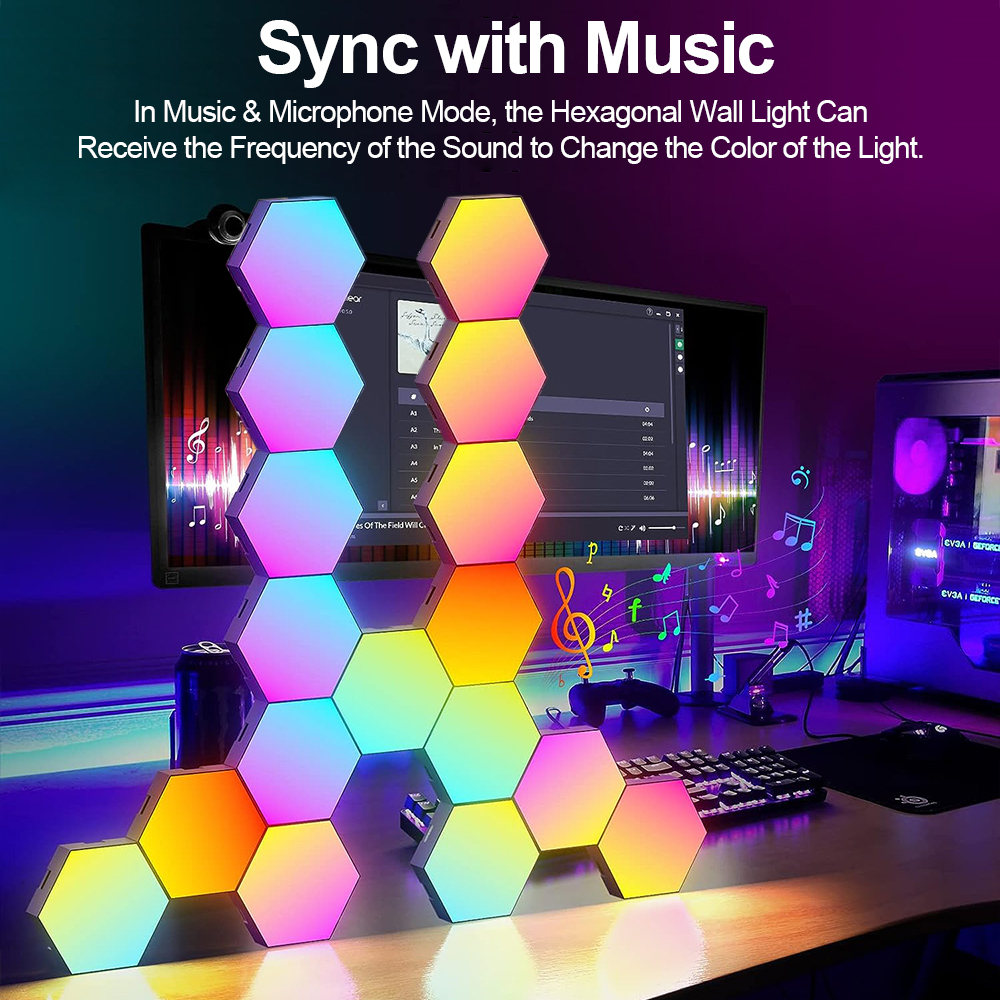 RGB Smart Wall Lamp – Music Sync Color-Changing Light Panels